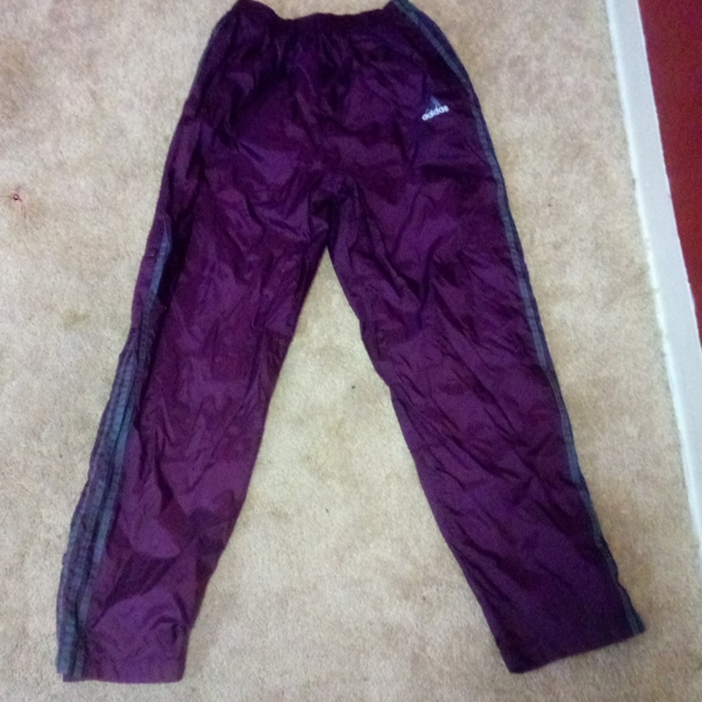 Vintage snap button leg Adidas windpants